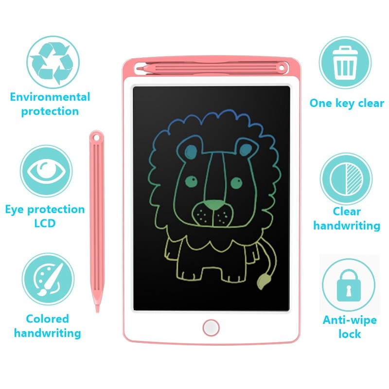 10 Inch LCD Writing Tablet Kids Drawing Learning and Games Color Electronic Graphic Board for Child