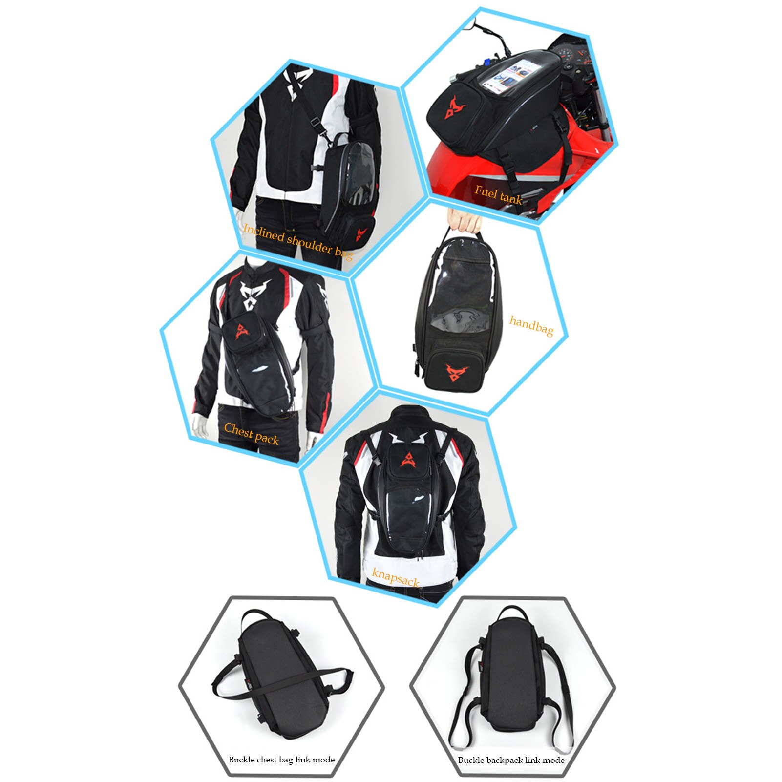 7Inch Touch Screen Motorcycle Riding Bag Fuel Tank Magnetic Bag Waterproof Motorcycle Mobile Phone Navigation Bag