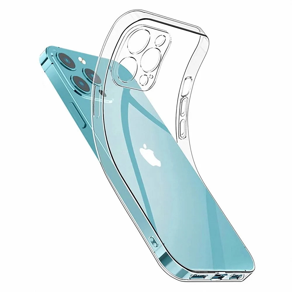 Funda de teléfono transparente ultrafina para iPhone 15 14 13 12 11 Pro XS Max XR X 7 8 6 6s Plus SE 2022, funda trasera de silicona TPU suave: PU