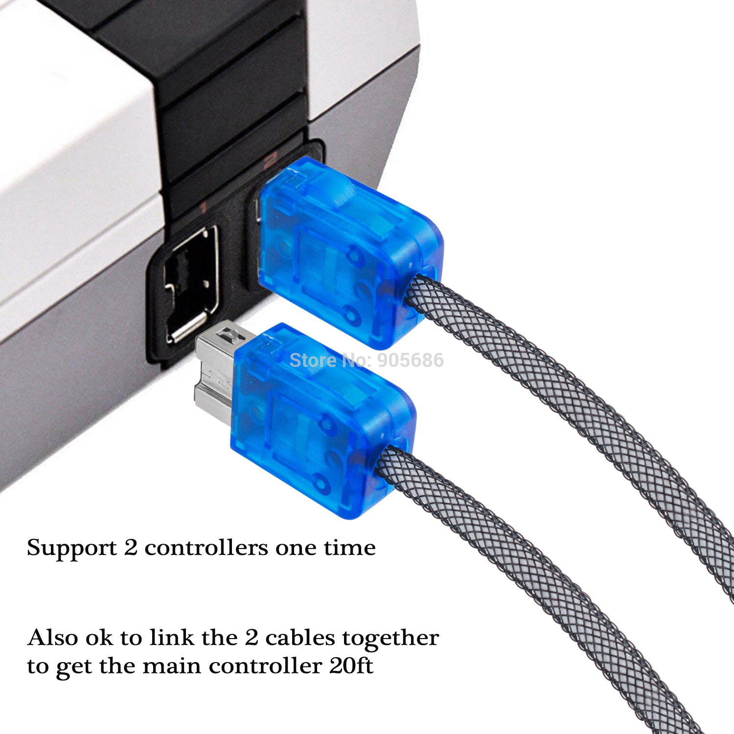 EXLENE 3M/10ft NES SNES Classic Controller Extension Cable Cord for Super Nintendo SNES Classic) and Mini NES )