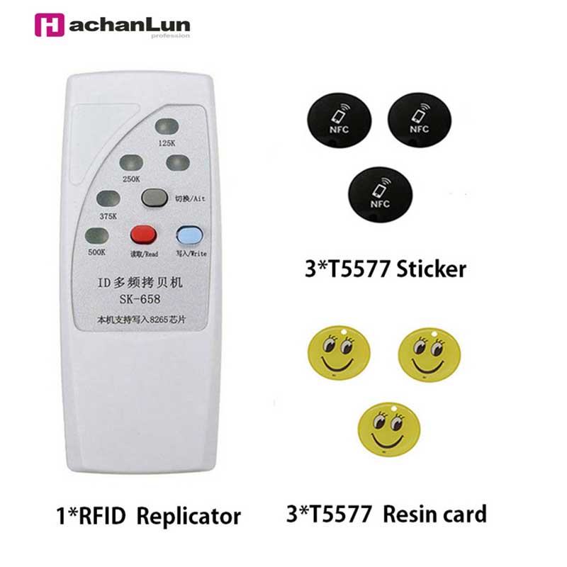 Handheld RFID duplicator 125/250/375 / 500Khz access control card reader / writer EM4305 / T5577 with indicator programmer