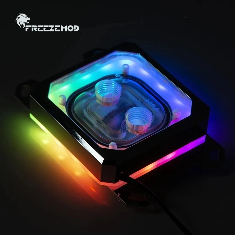 FREEZEMOD CPU Water Block For INTEL LGA 1151 115X ,5V 3pin ARGB, Copper Base Plate, INTEL-PK5E