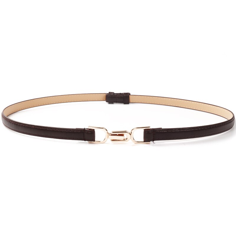 Cinturones ajustables de cuero PU a la novedosa para mujer, cinturón de corsé liso, vestido que combina con todo, , cinturones finos para , accesorios de abrigo: coffee color