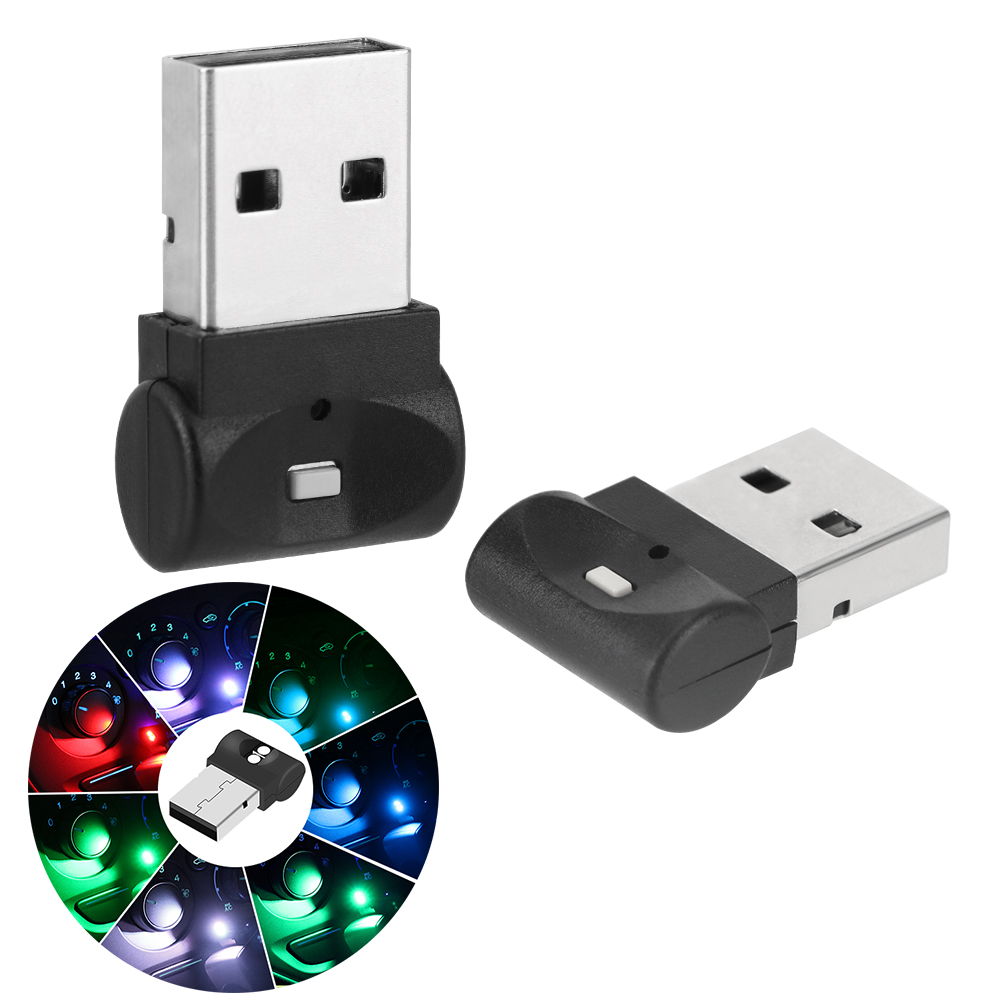 Miniluz de pie USB para coche, luz LED RGB de 7 colores para Interior de coche
Lámpara decorativa de Ambiente, iluminación de emergencia, Plug And Play