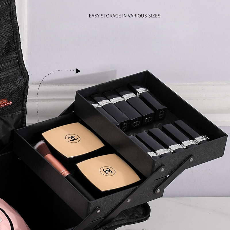 Scatole per cosmetici da donna Kit per Nail Art con cerniera custodia per Organizer borsa per il trucco professionale borse per il trucco a quadri di grande capacità