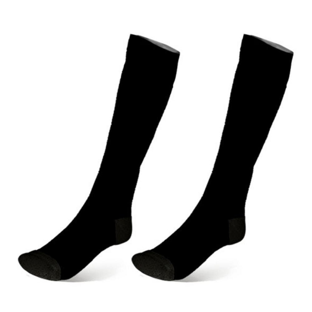 Thermische Katoen Verwarmde Sokken Sport Ski Sokken Winter Oplaadbare Verstelbare Niveau Lange Gebreide Sokken Voet Warmer Voor Vrouwen: Black