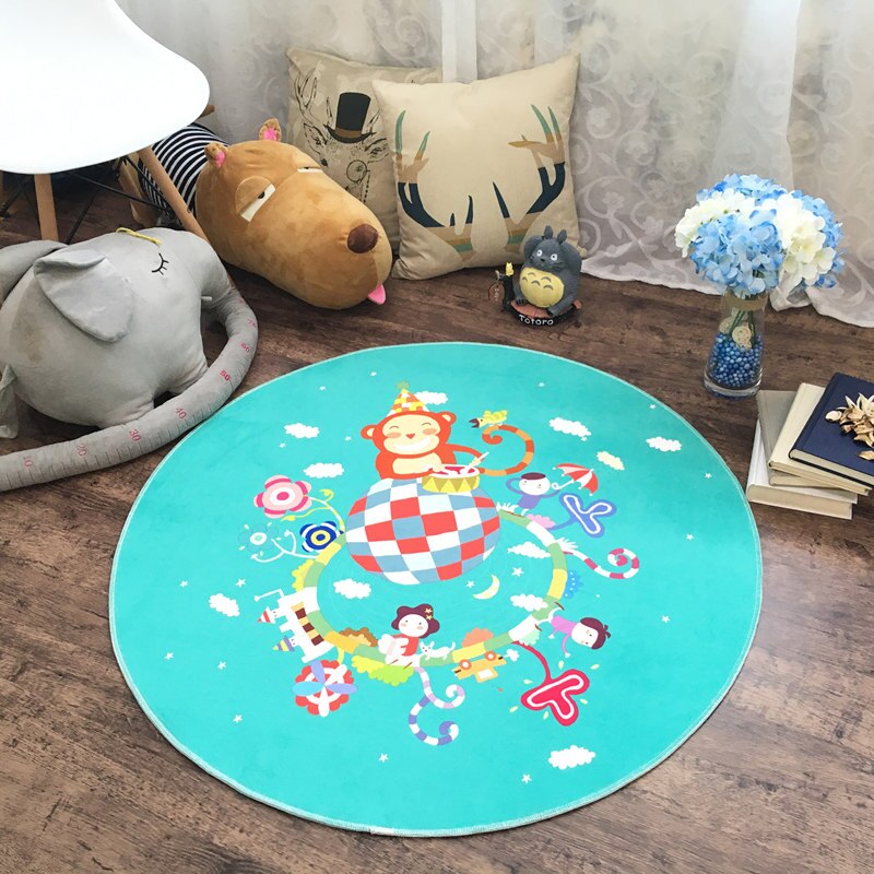 ins kids tent pad carpet living room bedroom bed baby carpet computer chair basket study cartooning carpet.: Dark Gray