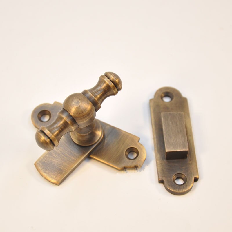 Antique Brass Bathroom Door Catch Window Hasp Side Moving Door Lock Cabinet Handles