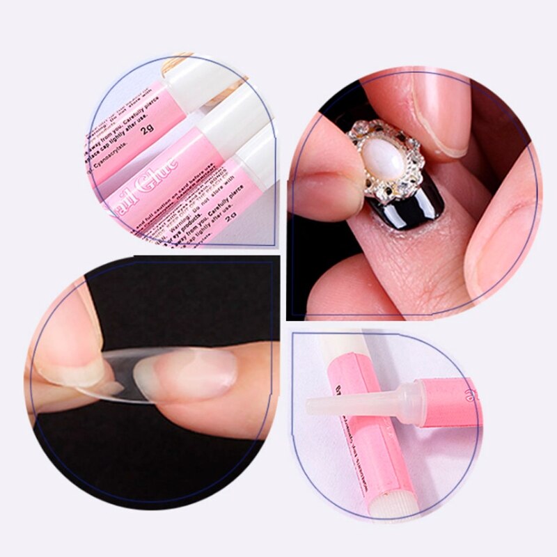 10 Stuks 2G Mini Beauty Nail Valse Art Decoratie Tips Acryl Lijm