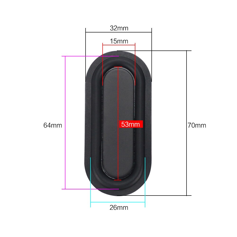 GHXAMP 2PCS 70*32 MM Bass Radiation Passive Radiator Speaker Rubber Woofer Vibration Membrane For Subwoofer Speaker DIY