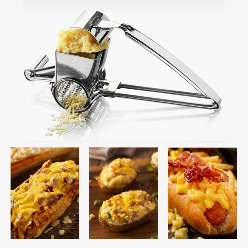 Stainless Steel Multi Purpose Rotary Cheese Nut Spice Grater Chocolate Cutter: Default Title