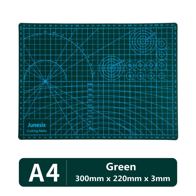 A3 A4 A5 Double Face PVC Tapis De Coupe Auto-Guérison Compatible Lame Rotative Marteau Trou Poinçons ARTISANAT CUIR BRICOLAGE Outils De Couture: A4 Green