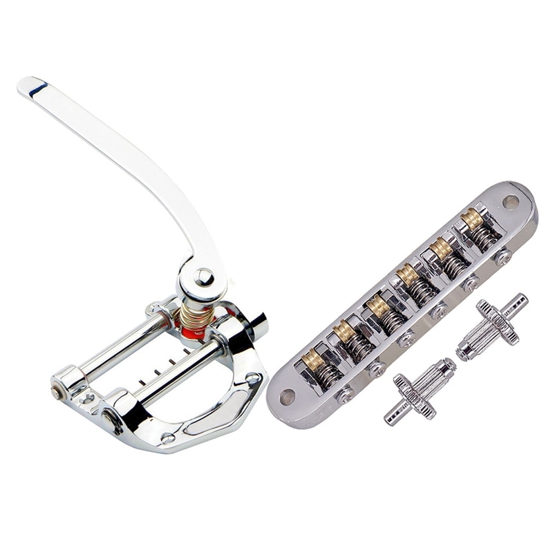 1 st gitarr vibrato bakstycke tremolo flat top body tremolo enhet vibrato bridge silver &amp; 1 st tune-o-matic elektrisk rullsadel: Default Title