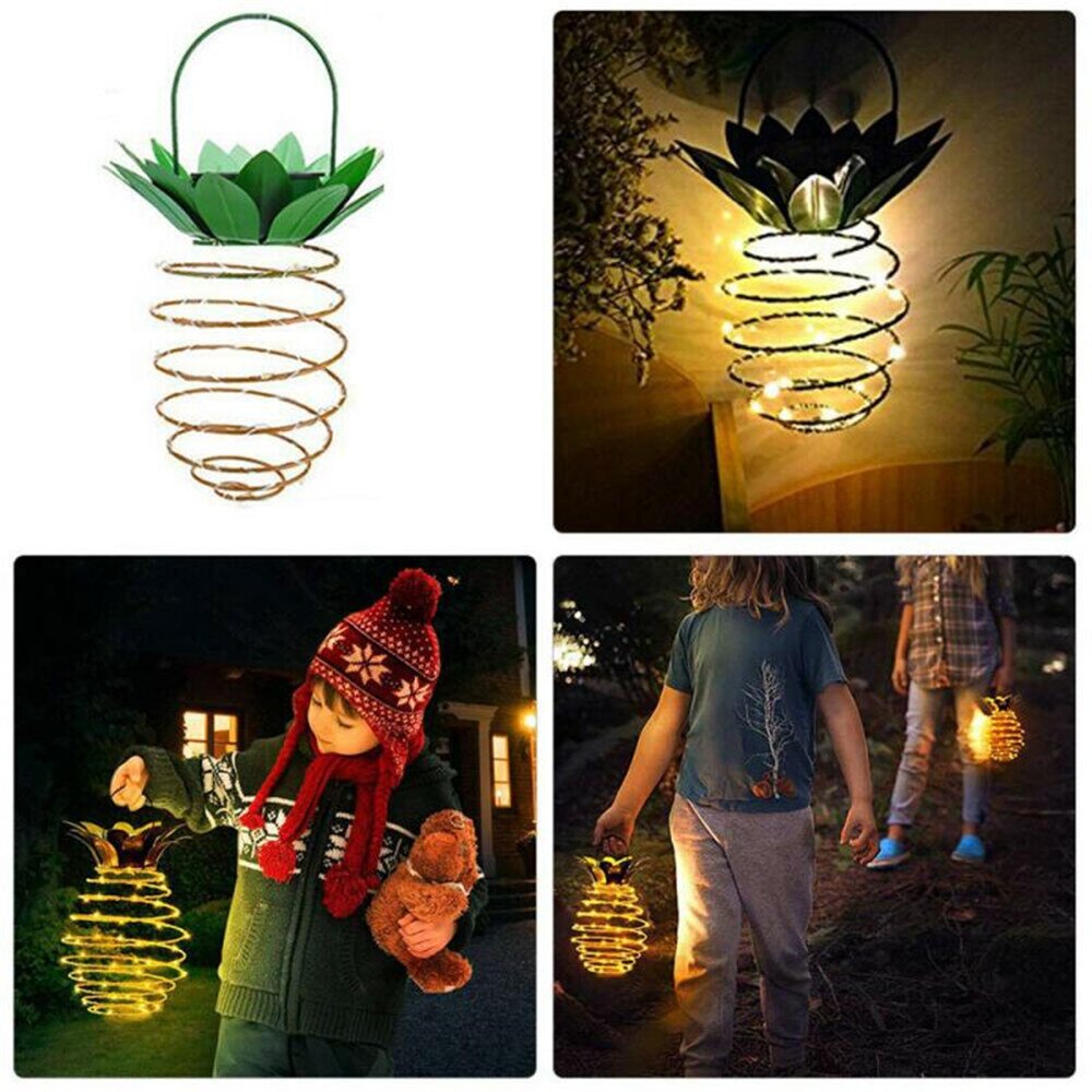 Led Solar Ananas Tuin Verlichting Outdoor Solar Opknoping Licht Waterdichte Wandlamp Fairy Night Lights Ijzerdraad Art Home Decor
