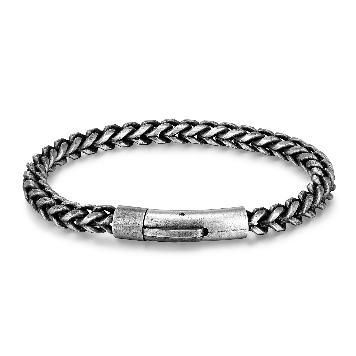 Vintage Style 316 Stainless Steel Bicycle Link Chain Bracelets Men's Hip Hop Biker Hand Bracelet Jewelry: Vintage silver / 23cm