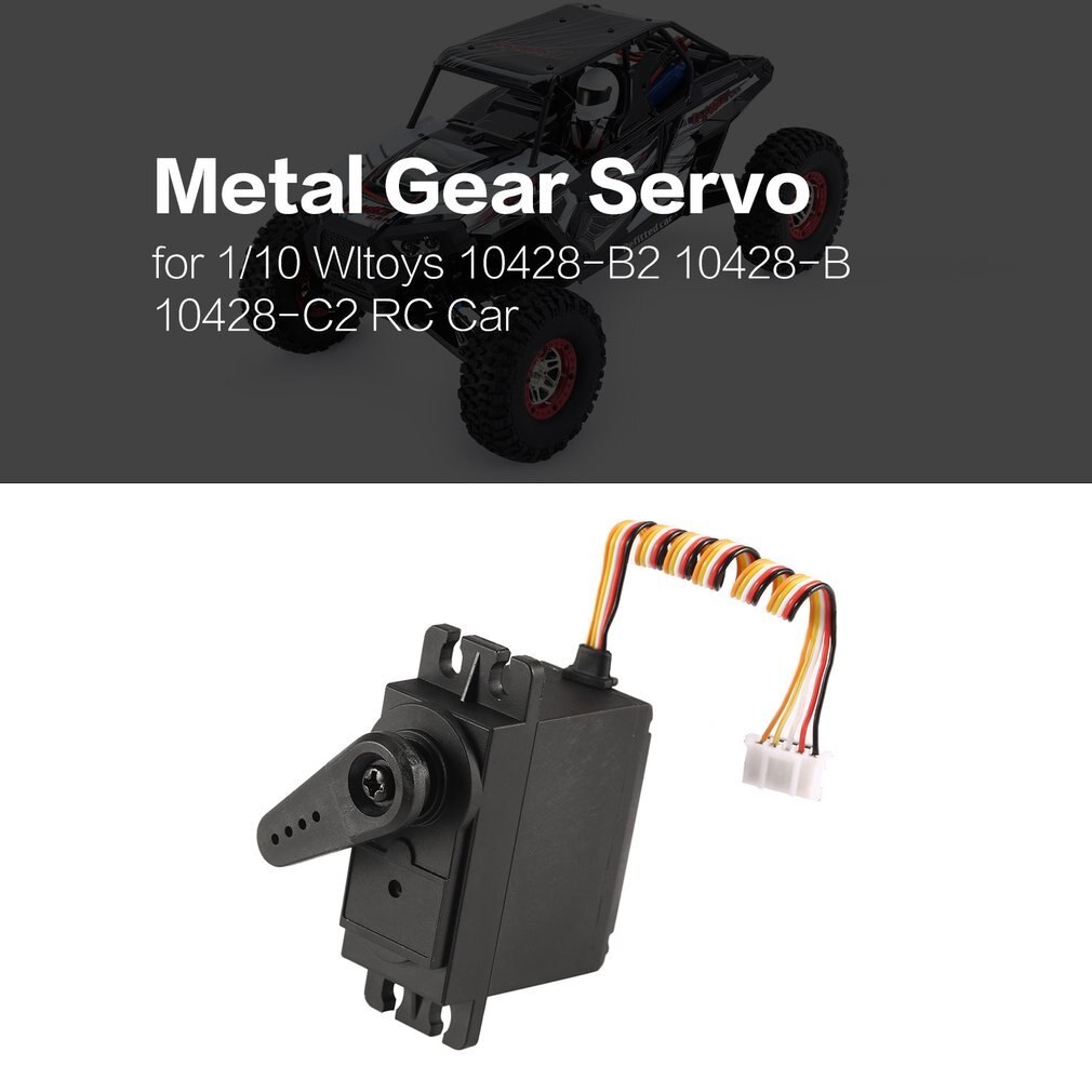 Metal Gear Servo 4.8-6V Voor 1/10 Wltoys 10428-B2 10428-B 10428-C2 Rc Auto Vrachtwagen Model Steering Deel Accessoires