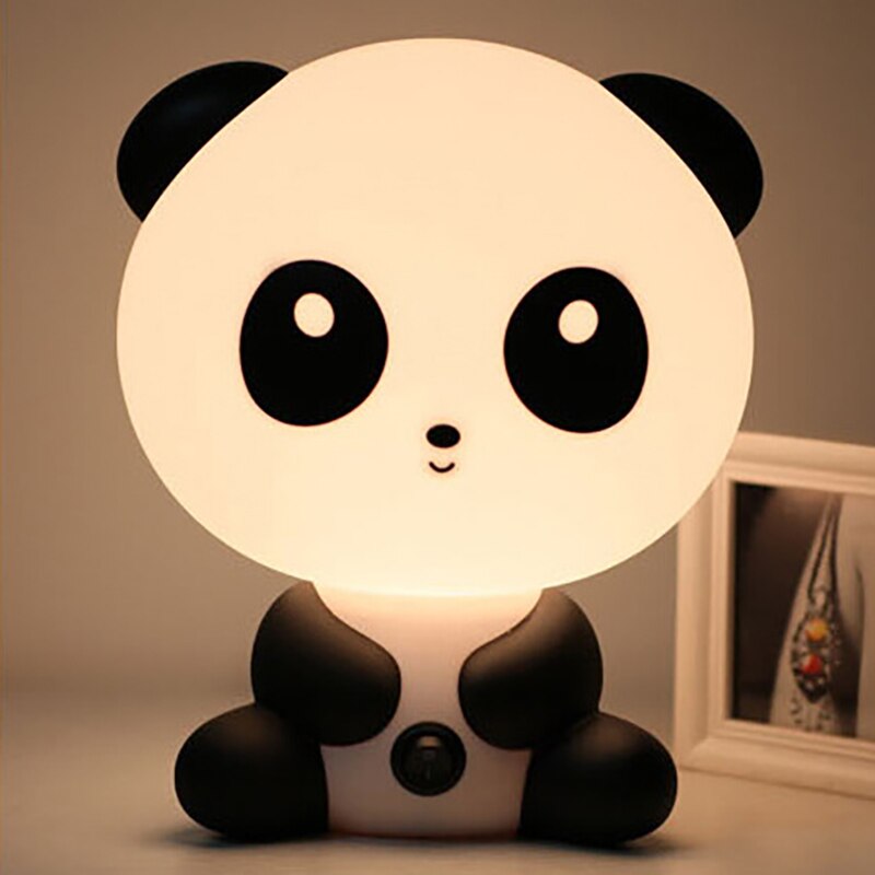 EU/US Plug Cartoon Animal Reading Table Lamps Panda Dog Plastic Baby Nursery Bedroom Decoration Light For Children