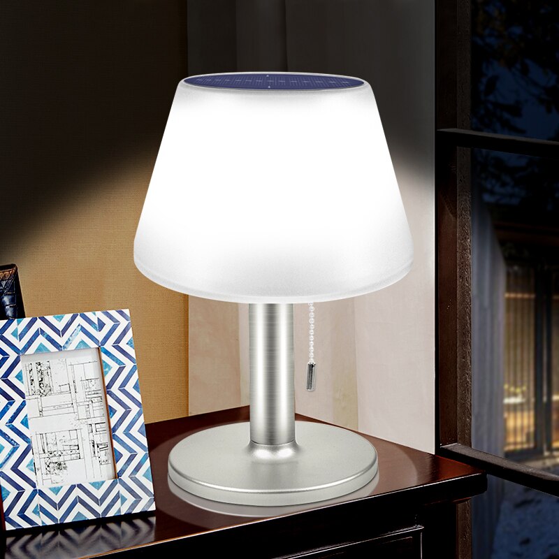 Led Solar Tafellamp Outdoor Indoor Bureau Lampen Witte Nacht Lichten Boek Licht Voor Thuis Slaapkamer Met Trekschakelaar Drie verlichting