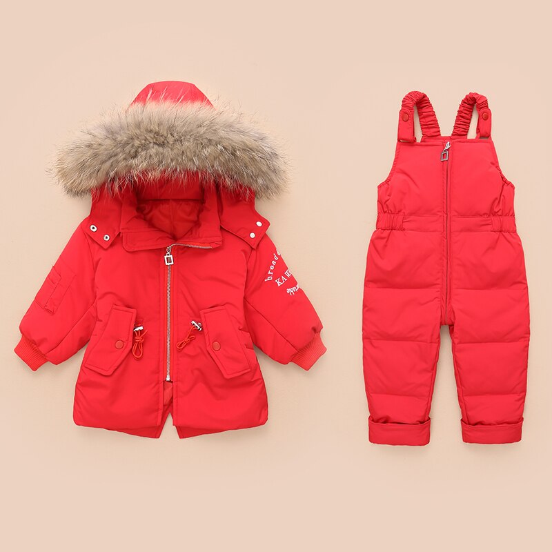 Winter Down Jumpsuit Voor Baby Boy Meisje Kleding Kleding Set Overalls Voor Kinderen 2 Stuks Set Peuter Snowsuit 0-3 Jaar