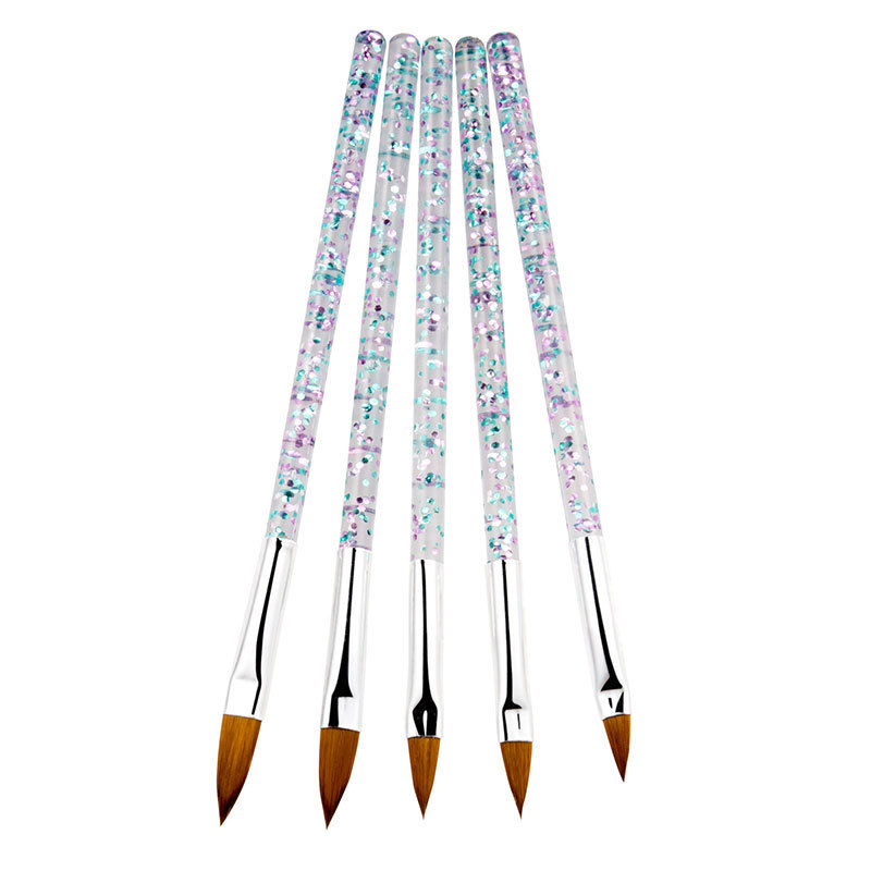 5 Stks/set Verschillende Grootte Penselen Sequin Handvat Borstel Kunstenaar Aquarel Gouache Tekening Nail Brush Pen Set Voor Kunst Levert
