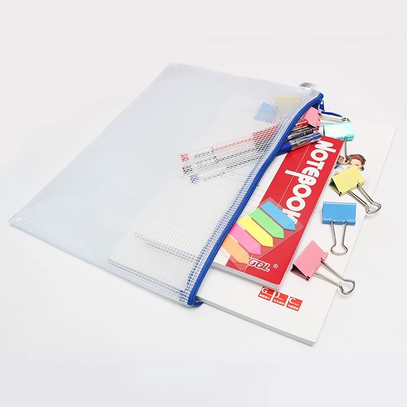 Transparent Mesh Zipper Bag PVC File Folder Waterp... – Grandado