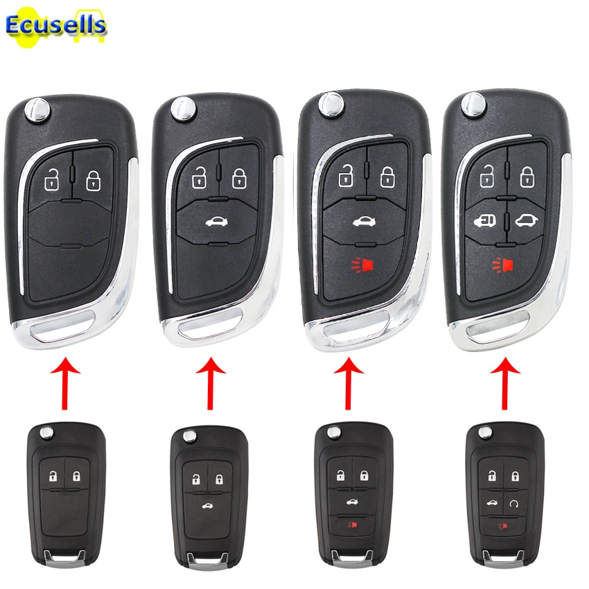 Remote Key Case Fob Vervanging 3 Knop Flip Folding Key Shell Voor Chevrolet Cruze Aveo Camaro Equinox Malibu Spark Volt HU100