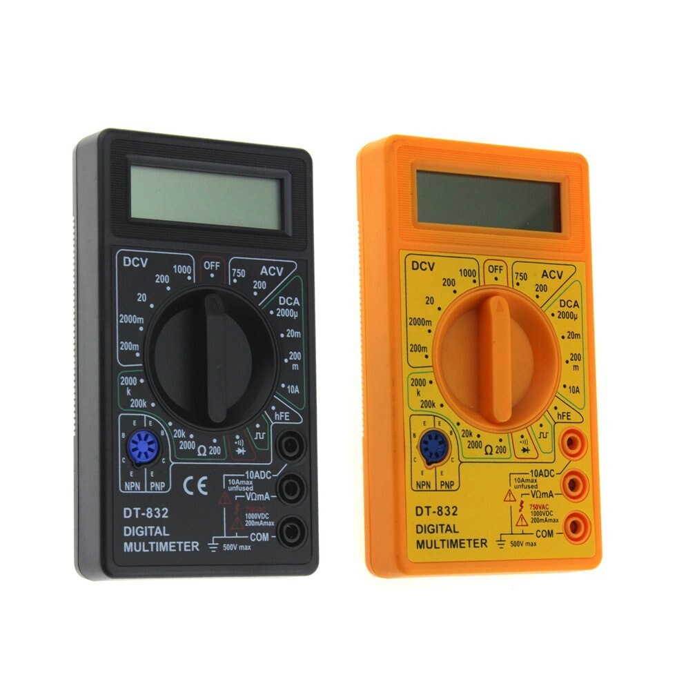 DT-832 Mini Pocket Digital Multimeter 1999 Counts AC/DC Volt Amp Ohm Diode hFE Continuity Tester Ammeter Voltmeter Ohmmeter