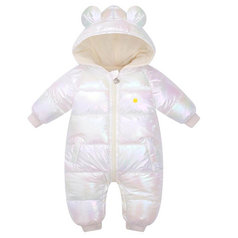 Baby winter kinderkleding baby kruipkleding babykleding kinder jumpsuit bovenkleding: Wit / 24m