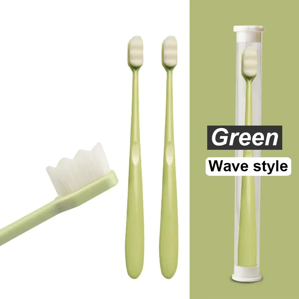 10Pcs Ultra-fine Toothbrush Micro Soft Fiber Portable Healthy Million Bristle Nano Whiten Teeth Box Adult Bamboo Toothbrushes: black