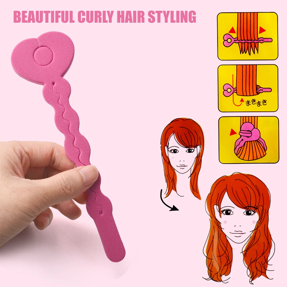 6 Stuks Haar Spons Rollers Set Roze Flexibele Zacht Schuim Zwaaien Curling En Styling Rollers Voor Vrouwen Haar Diy Kapper accessoires