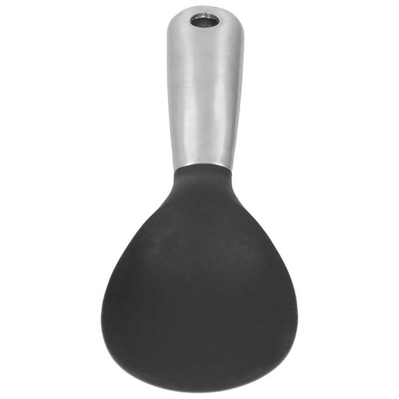Stainless Steel Silicone Rice Spoon Non-Stick Pan Rice Serving Spoon with Hanging Hole Kitchen Tool Western Dinnerware