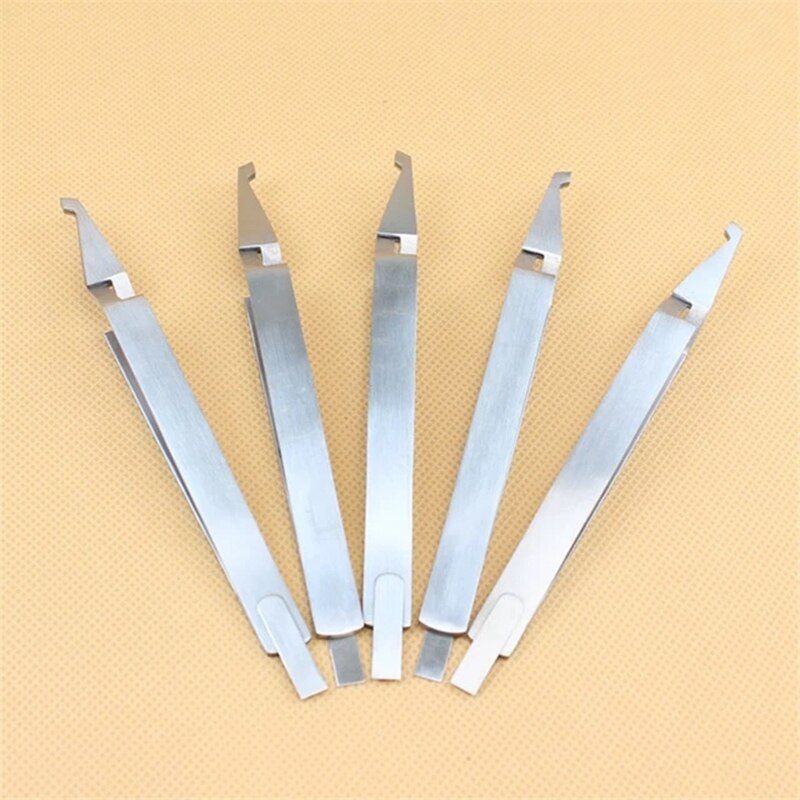 1Pcs Stainless Steel Orthodontic Bracket Dental Tweezers Serrated Holder Tools Bonding Whiteness InstrumentsTeeth Caring