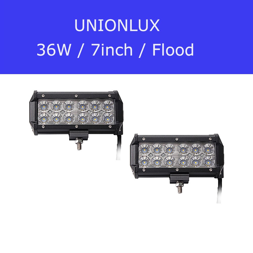 18W 36W 72W 126W LED Work Light Bar Combo Off road 4" 12" 17" 20inch LED Bar for Truck Tractor ATV SUV 4X4 4WD Fog Driving Lamp: 2x7in 36W Flood