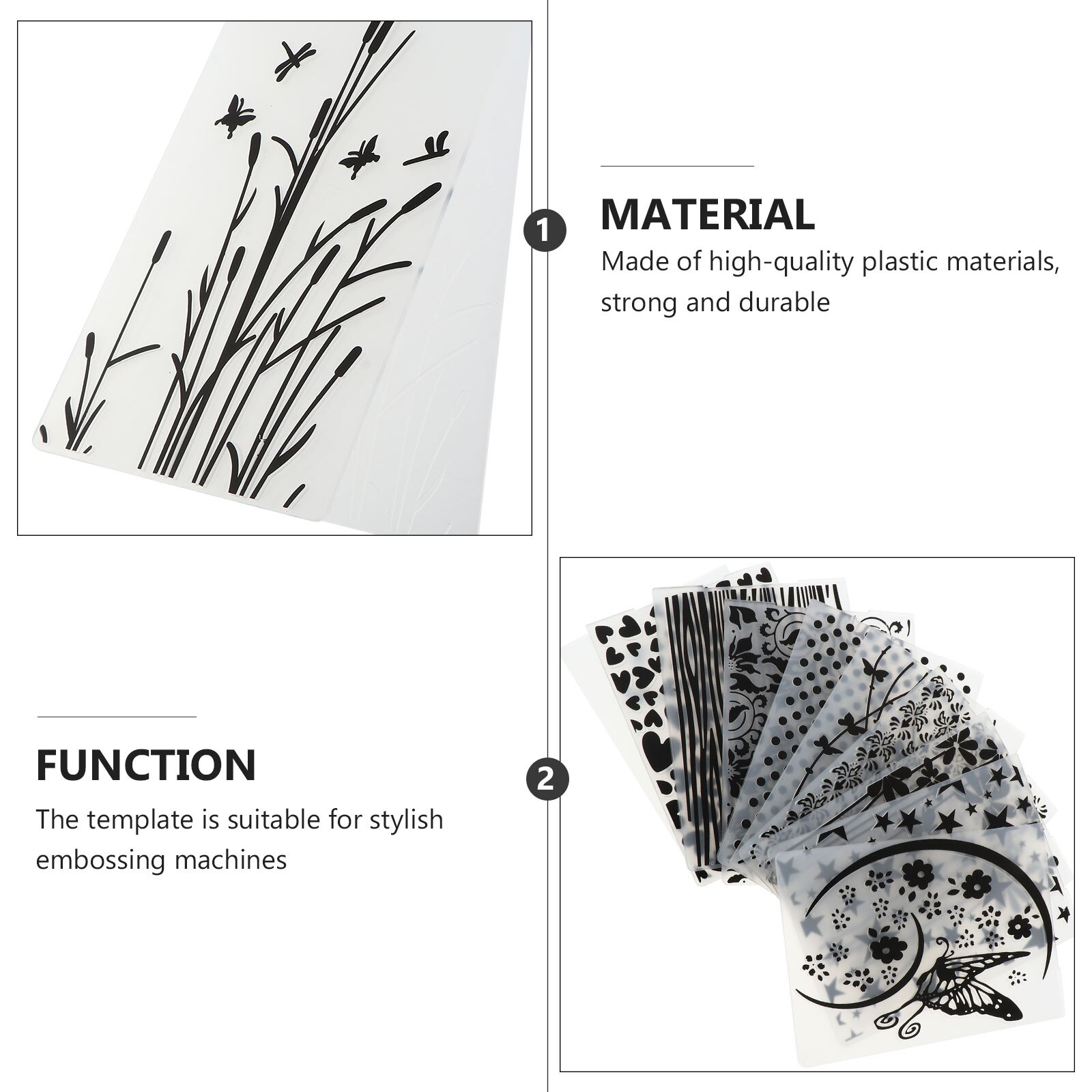 10Pcs Mooie Stijlvolle Duurzaam Plastic Embossing Stencil Embossing Map Embossing Template