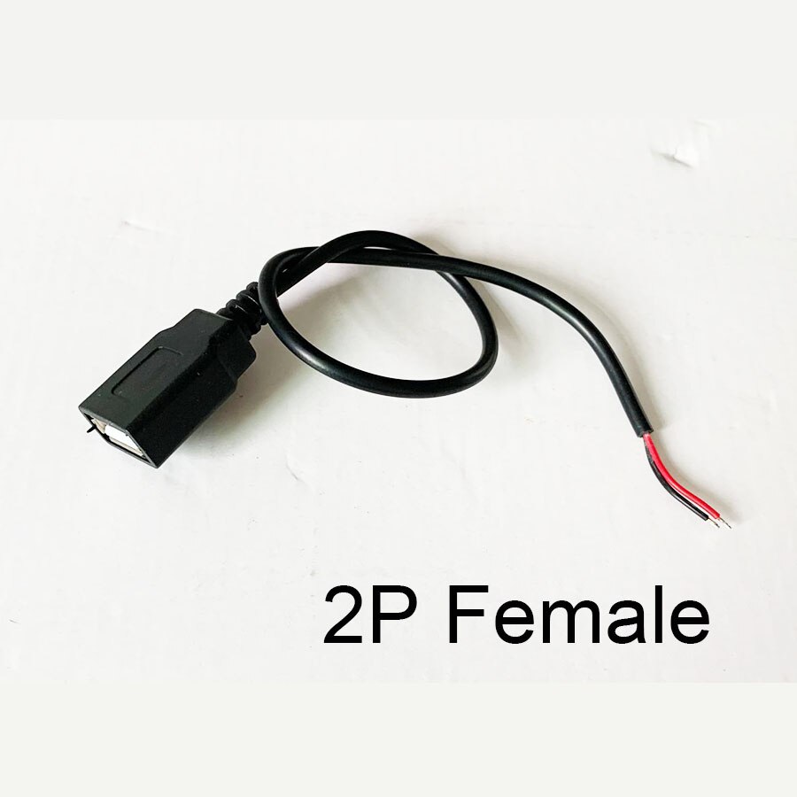 1pcs 2P or 4P Single Head USB 2.0 Power Cord Male / Female Connector Charging Data 2464 Cable A usb Socket for led Light: 2P female
