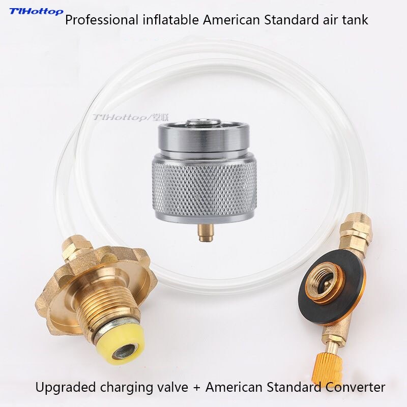 Tlhottop Outdoor Flat Air Tank Charging Valve Gas Tank Transfer Valve Liquefied Gas Connecting Pipe Long Gas Card Converter D: B gold 2pcs