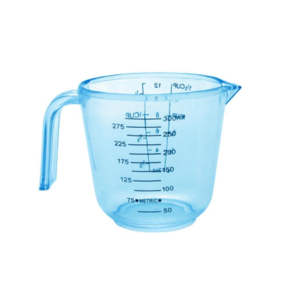 150/300/600ml Plastic Measuring Cup Transparent Blue Mug Pour Spout Clear Liquid Measure Beaker JugCup Container