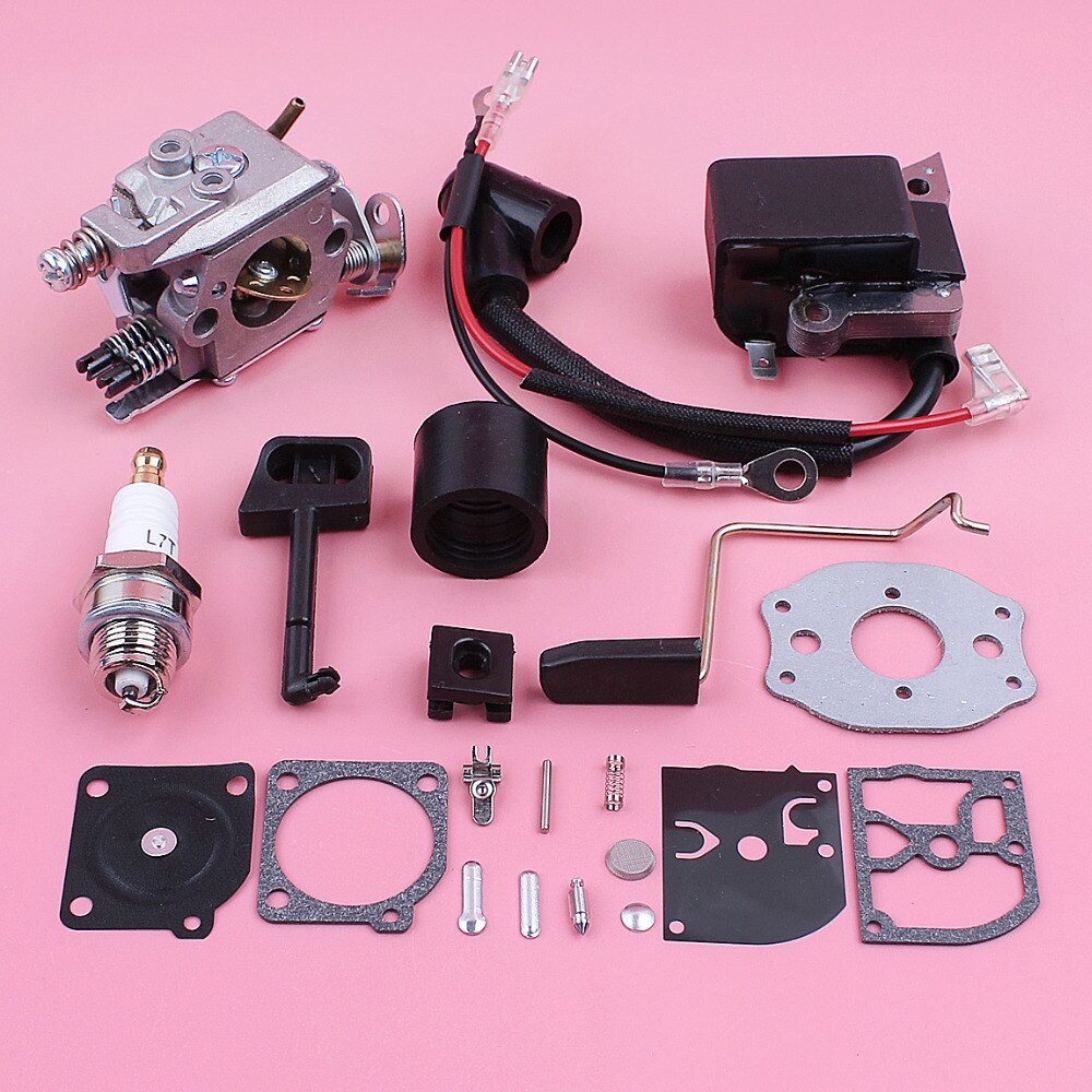 Ignition Coil Carburetor Carb Repair Kit For Husqvarna 136 137 141 142 Throttle Choke Rod Intake Boot Chainsaw Replace Part