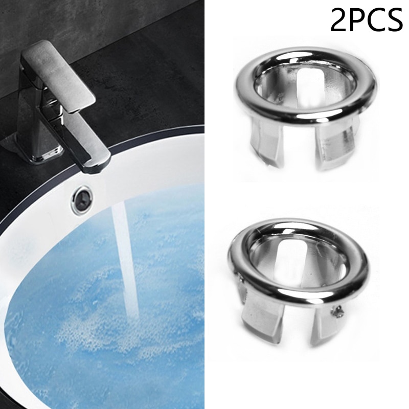2x badeværelsesoverløbsdæksler til håndvask eller håndvask krom udskiftning toilet toiletoverløb til udskiftning toilet