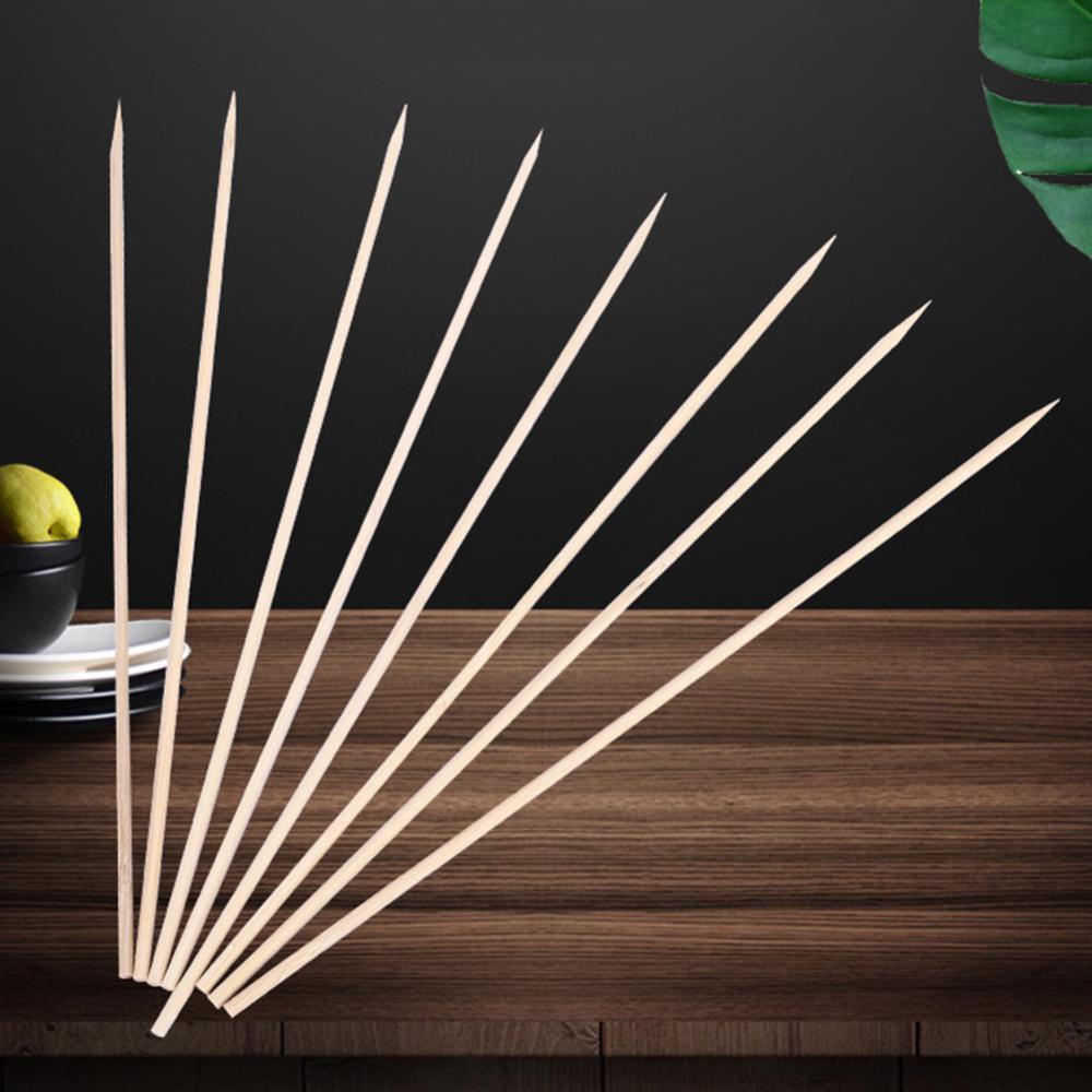 Skewer Kitchen Tools 50/100Pcs Disposable Barbecue BBQ Bamboo Skewers Meat Food Meatballs Wood Sticks Gadgets