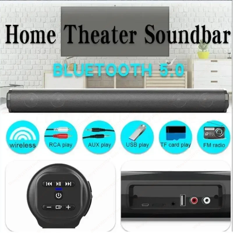 Bærbar superkraftig trådløs bluetooth-høyttaler hjemmekino-tv-lydplanke quick reader bluetooth-lydboks subwoofer fm-radio