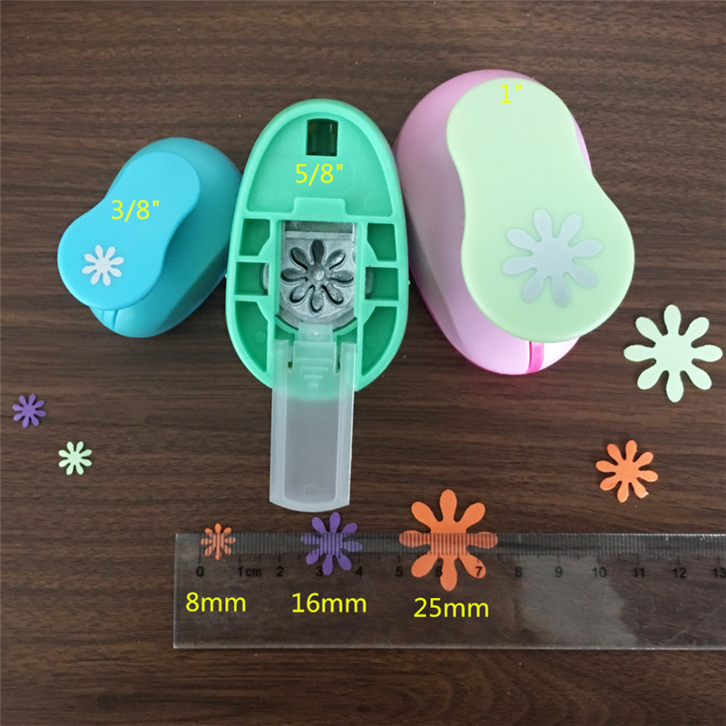 Flowers (3/8",5/8",1",1.5",2",3") Daisy Shaped craft punch Scrapbooking DIY Flower Paper Cutter EVA foam Petal Hole Punches
