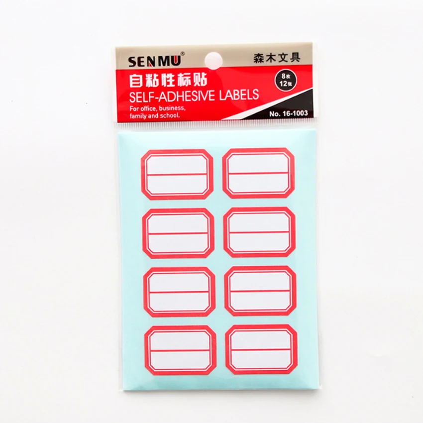 1 pak/partij zelfklevende papieren sticker blanco naam sticker etiketten memo stickers set briefpapier herinnering bladwijzer zegel label: Rood