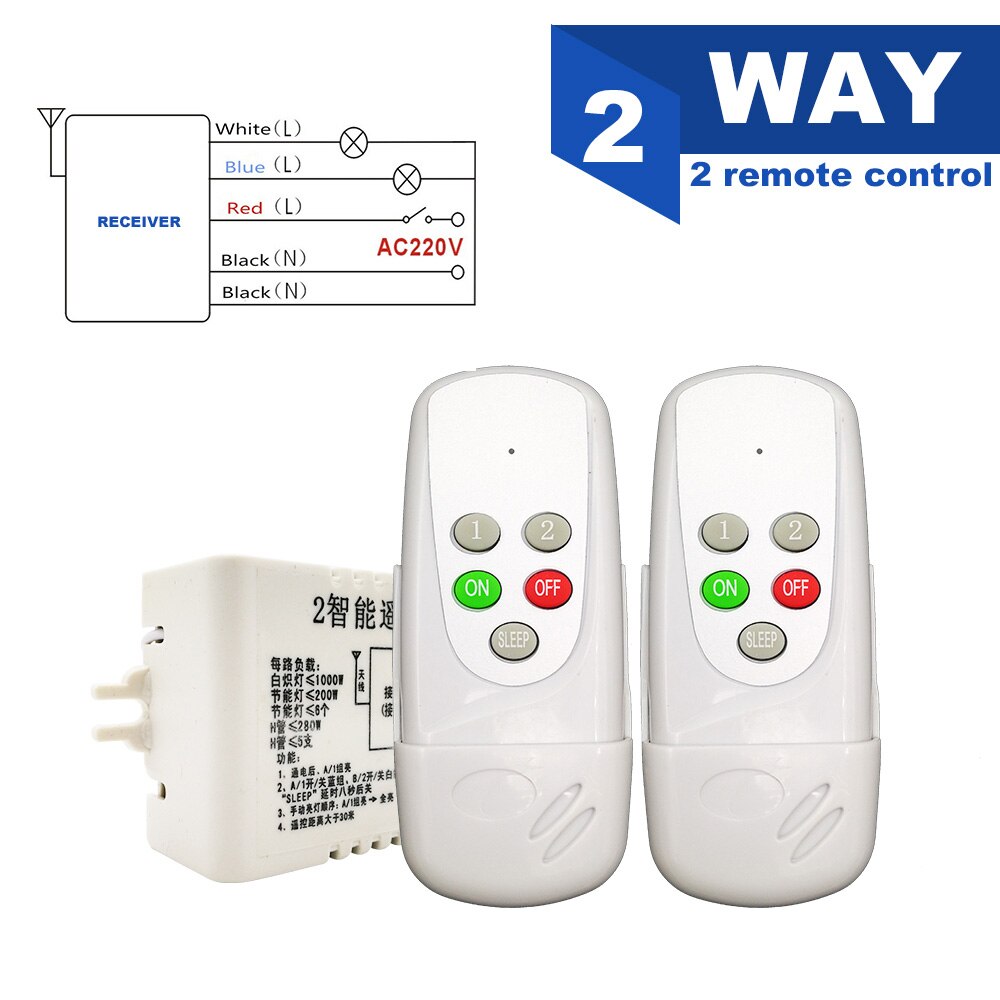 AC 220V 4 Manier 5 Stukken OP/OFF Multifunctionele Intelligente Digitale Lampen Draadloze Afstandsbediening Schakelaar voor Plafond kristallen Lamp: 2 ways 2telecontrols