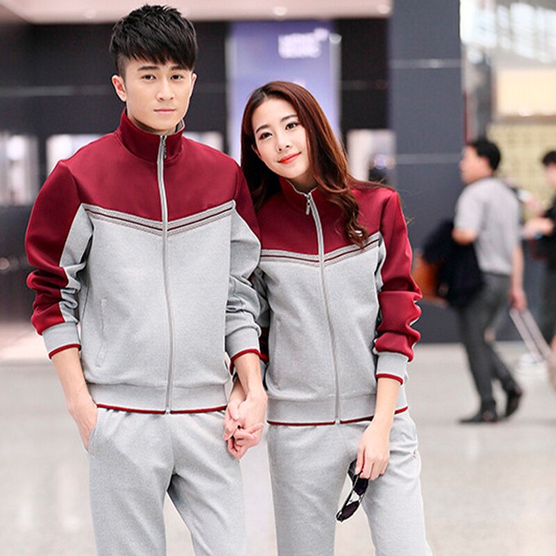 KE-conjunto deportivo para hombre y mujer, ropa deportiva de manga larga, chándal unisex para primavera y otoño: Man 3XL / Modelo 2