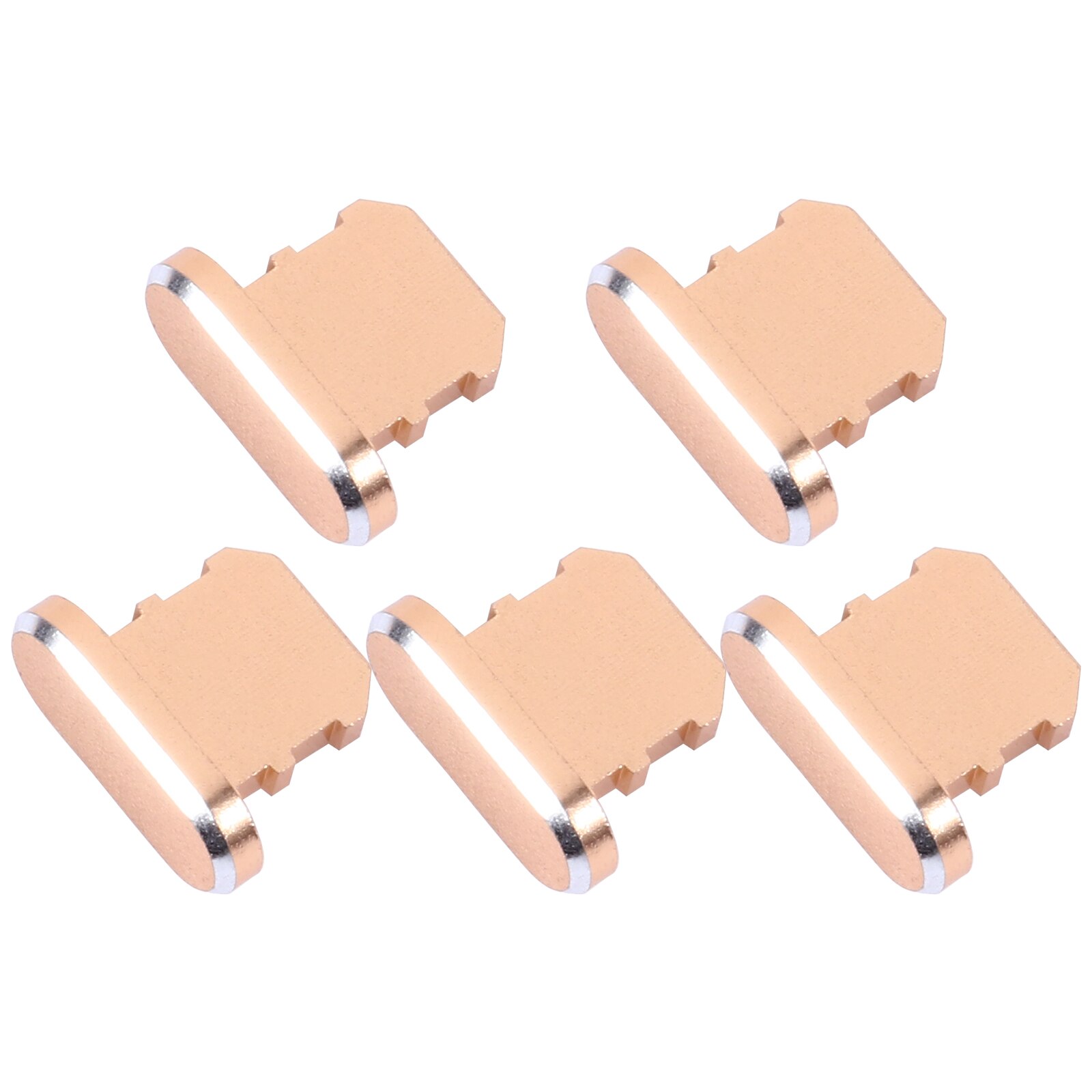 1 set of 5 charging port dust plug stoppers compatible with iphone xs max: Golden