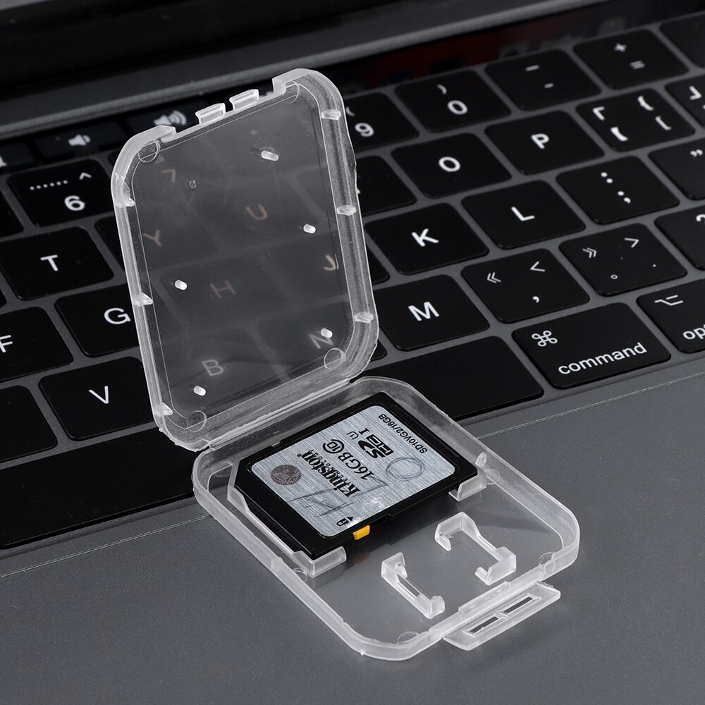 10 Pcs Clear Standard Memory Plastic Card Case For Standard SD SDHC TF Memory Card Portable Transparent Case Holder Storage Box