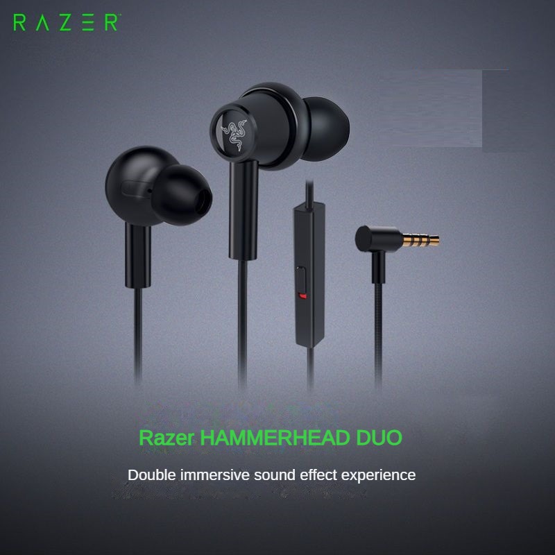Razer HAMMERHEAD DUO Dual-core in-ear gaming-oortelefoon Stereo muziek Sport-headset 3,5 mm bedrade oordopjes met microfoon Hoofdtelefoon