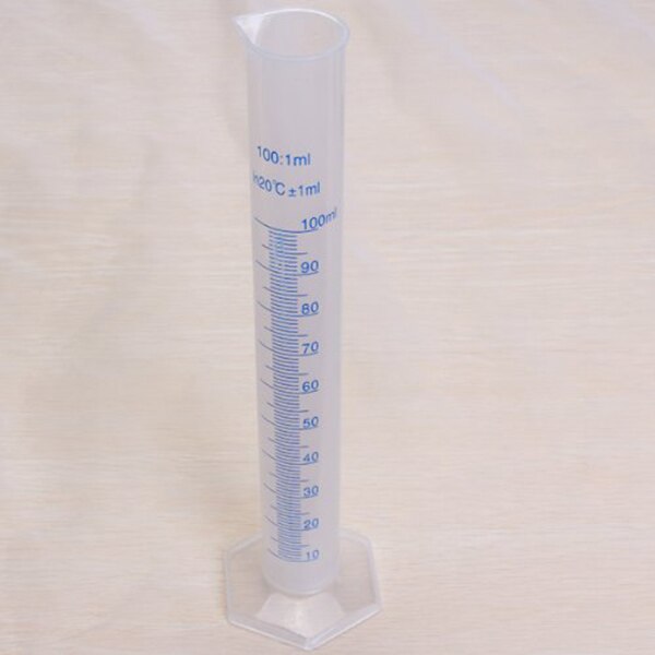 1PCS 100ml Transparent Plastic Graduated Measuring Cylinder For Lab Supplies Laboratory Tools