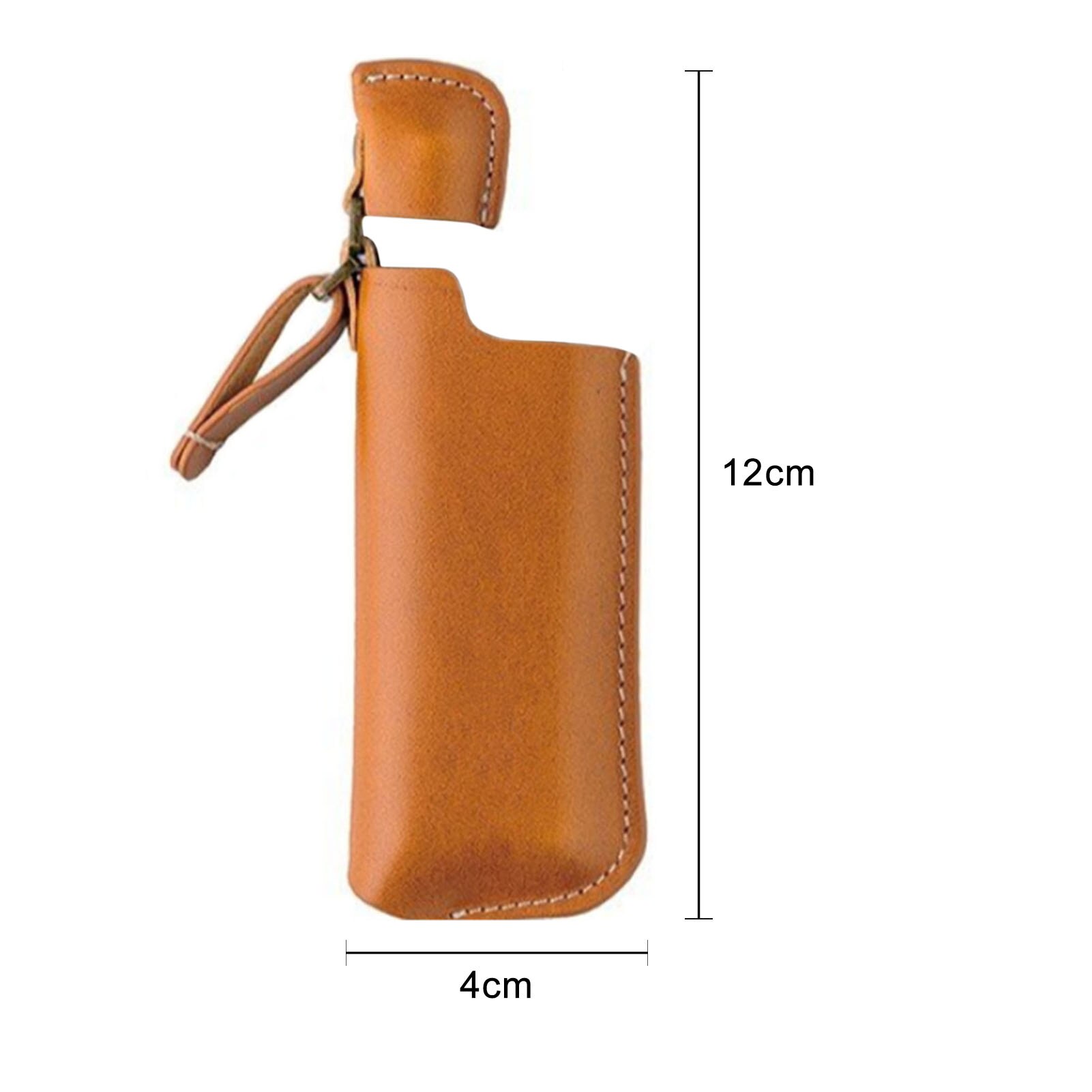Funda de encendido para acampada al aire libre, funda de almacenamiento de encendedor de PU a prueba de viento, accesorios de acampada de 12X4cm